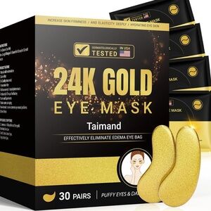 Under Eye Patches (30 Pairs) 24K Gold Under Eye Mask for Puffy Eyes Dark Circles